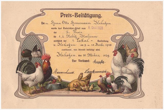 Urkunde 1928 Urkunde 1928